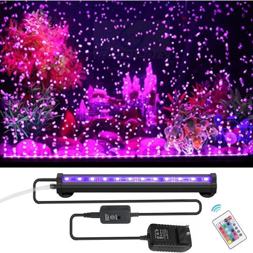 LED Aquarium Lights for Fish Tank,Submersible Fish Tank Light with Air Bubbler Hole Bubble Wall RGB Color Changing Brightness Adjustable Waterproof Remote Control Bubble Tube Light,12W 40inch