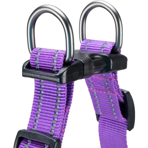 EXCELLENT ELITE SPANKER No Pull Dog Harness Step-in Adjustable Reflective Vest Soft Padded Easy Pet Chest Strap with Leash Clips for Small Medium Large Dogs Walking Training(Purple-M)