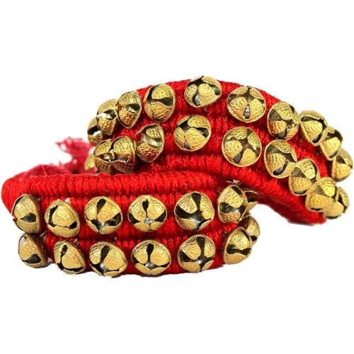 eSplanade Ghungroo, Ghungru (20   20) - 2 Line Ghunghroo on Red Cushion Pads | Kathak Indian Classic Dance
