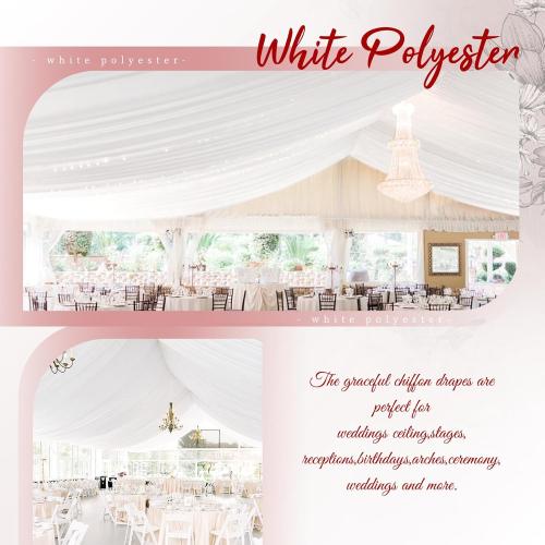 4 Panel White Ceiling Drapes - Premium Polyester Wedding Arch Draping Fabric - 5ft x 10ft - Decorations for Party, Ceremony, Stage (still in packaging)