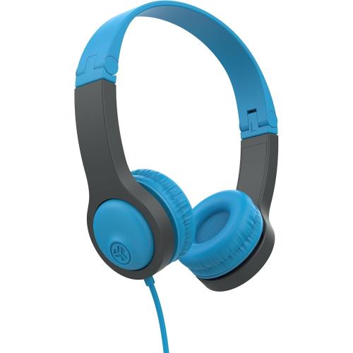 JLab JBuddies Folding Kids Wired Headphones Gen 2, Blue/Grey, Toddler Headphones, Noise Isolation, Kids Safe, Volume Limiting, for Children Ages 2