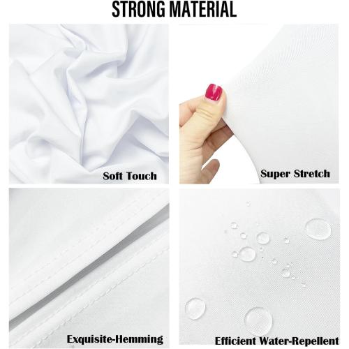 10PCS Stretch Spandex Folding Waterproof Chair Covers,Universal Fitted Chair Cover Protector for Wedding Party Banquet Holidays Celebration Decoration(White)