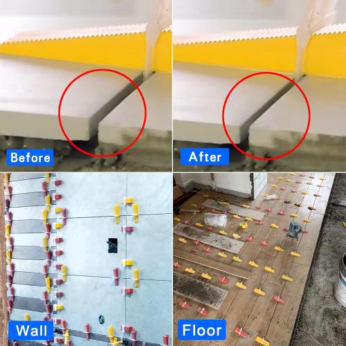 Tile Leveling System Clips 1/8 2000 Piece Tile Spacers Clips and 300 Piece Reusable Yellow Wedges for Tiles. Tile Tools Set for Professional Ceramic and Stone Installation