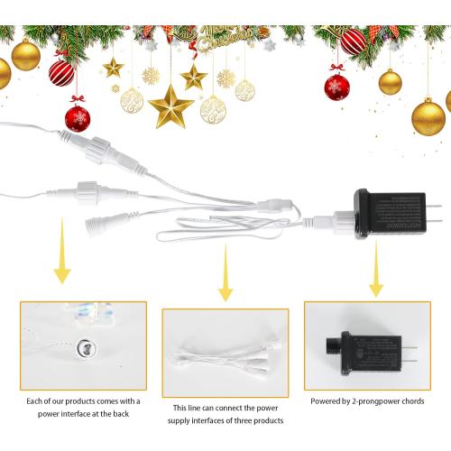 Light up Christmas Decor Deer Set, Lighted Christmas Deer Decorations & Sleigh 2 Pcs for Indoor Home Outdoor Front Yard Porch with 160 LED Lights, Ground Stakes,Cable, Gold &red Sleigh