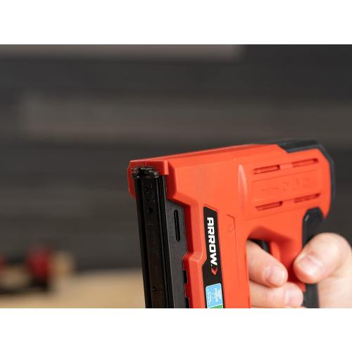 Arrow ET501F Corded 5-in-1 Professional Electric Staple and Nail Gun, Wire Stapler, and Brad Nailer for Upholstery, Framing, Insulation, Crafts, Fencing, and Cable, Black/Red