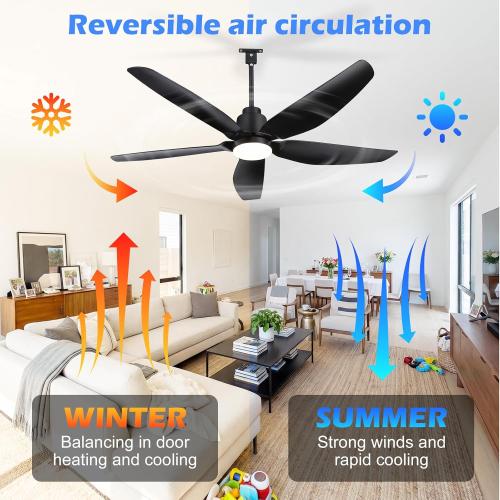 ZYD Outdoor Ceiling Fan with Light, 42 Gazebo Ceiling Fan, Patio Ceiling Fan, Ultra-Quiet DC Motor Black Plug-in Ceiling Fan with Light for PavilionPoolside Porch Pergol