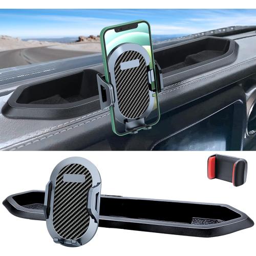 Phone Mount for 2018-2023 Jeep Wrangler JL JLU and 2020 2021 2022 2023 Gladiator JT Dash Multi-Mount Phone Holder w/Storage Tray Accessories, Not for Wrangler 4xe