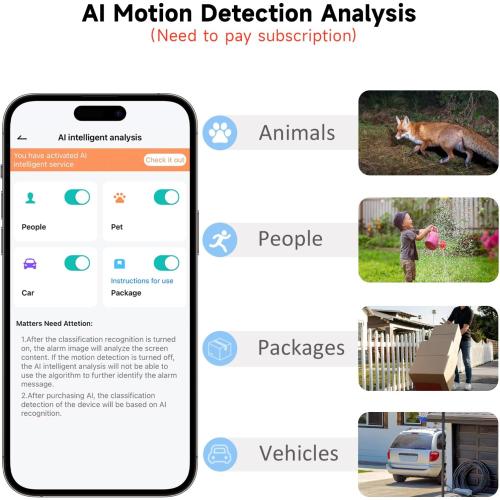 Rraycom Security Cameras Wireless Outdoor, 2Pack Battery Powered AI Motion Detection Siren Alarm Surveillance Camera for Home Security,2K Color Night Vision, 2-Way Talk, Waterproof, Works/Alexa
