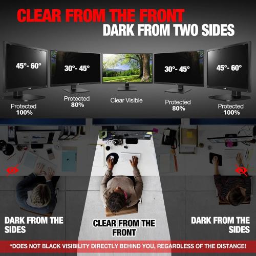 Computer Privacy Screen Filter for 27 Inch 16:9 Widescreen Monitor, Anti-Spy/Anti Glare Protector Office Accessories - WxH: 23 9/16 x 13 1/4 (598mm x 337mm) (Not for 27 16:10)