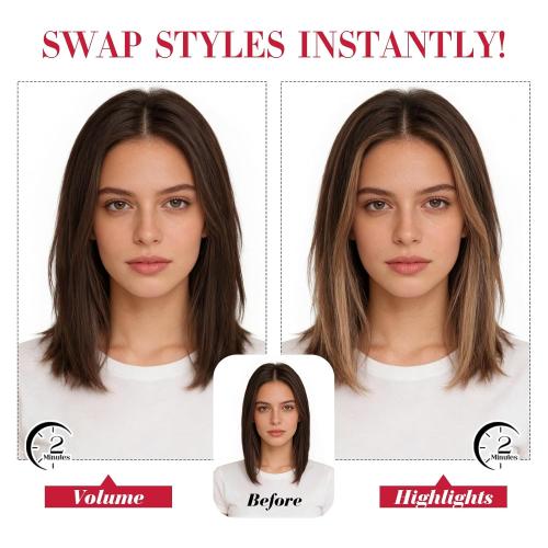 Short Clip in Hair Extensions Real Remy Human Hair,S-noilite Short Hair Extensions Clip ins,Mini Clip in Extensions for Add Volume and Highlights,5 Pieces 36g 10 inch Golden Brown Mixed Bleach Blonde