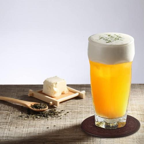 6PACK Drink Coasters,PU Leather Bar Beer Beverage Coaster for Drinks Set of 6 with Holder Coasters for Wooden Table Coffee Table Absorbent, Easy Clean Cup Coaster Easter Housewarming Gifts