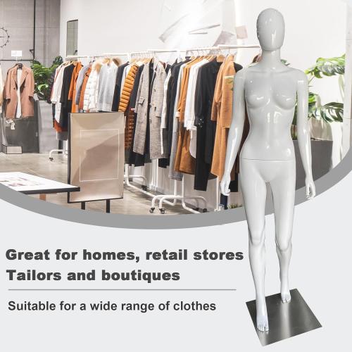 Female Dress Form Mannequin, Height Adjustable Display Torso Body with Metal Stand, Retro Manikin for Clothing Display, Window Shops, Boutiques, Tailoring Studios, Retail Stores