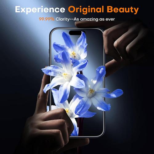 TOCOL for iPhone 15 Pro Privacy Screen Protector 9H  Hardness Tempered Glass Full Coverage Screen Protector Easy Installation 2 Pack