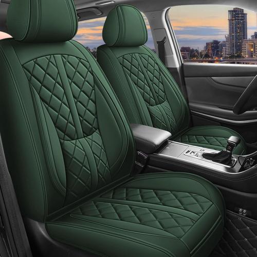 otoez Car Seat Covers Full Set, Universal Leather Seat Cover 5 Seat Waterproof & Breathable Automotive Seat Protector Full Coverage for Cars Sedens, Trucks, SUVs, Vans (Green)