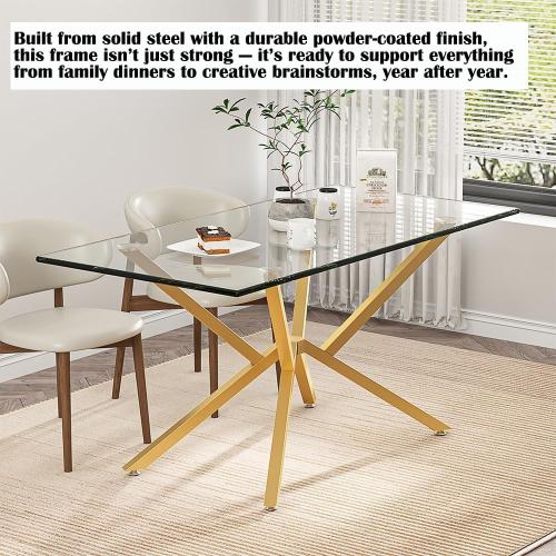 30 Inch Metal Table Base for Dining Room, Heavy Duty Table Legs for Glass, Marble, and Wood Tops, Furniture Legs for Home,Kitchen,Office (Gold)