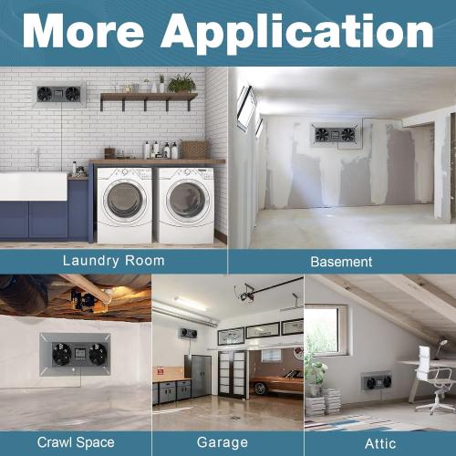 Abestorm Crawlspace Ventilation Fan, Crawl space Ventilator Fan with Humidistat, Temperature Controller, Moisture Reducing, for Crawl Spaces Garage Attic Hydroponics Grow Tents, 240CFM Air-out