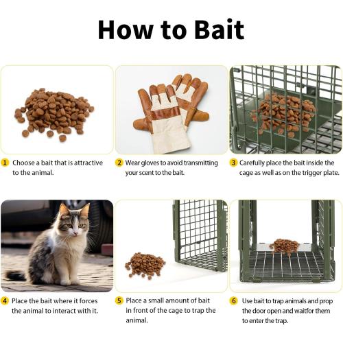 40 2-Door Large Live Animal Traps for Stray Cats up to 17.6 pounds, Raccoons, Squirrel, Skunk, Mole, Groundhog, Armadillo, Rabbit, with Pedal Triggers