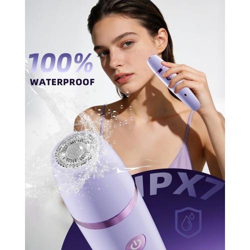 Ufree Bikini Trimmer Electric Razors for Women, Rechargeable Pubic Body Hair Trimmer Electric Shaver for Legs Body Hair, Bikini Shaver IPX7 Waterproof, Gifts for Women, Purple