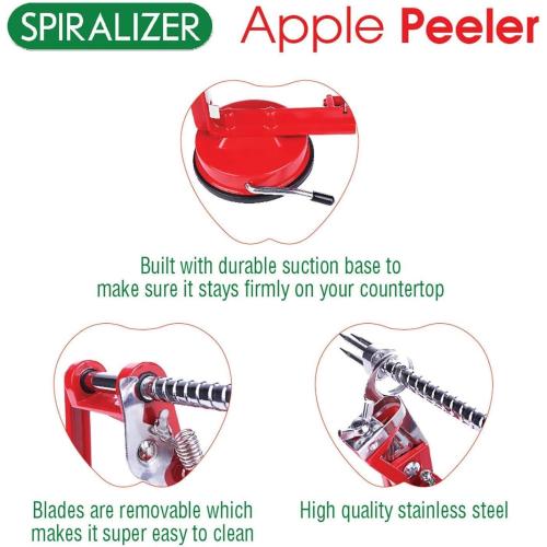 Cast Magnesium Apple/Potato Peeler Corer by Spiralizer, Durable Heavy Duty Die Cast Magnesium Alloy Peelers