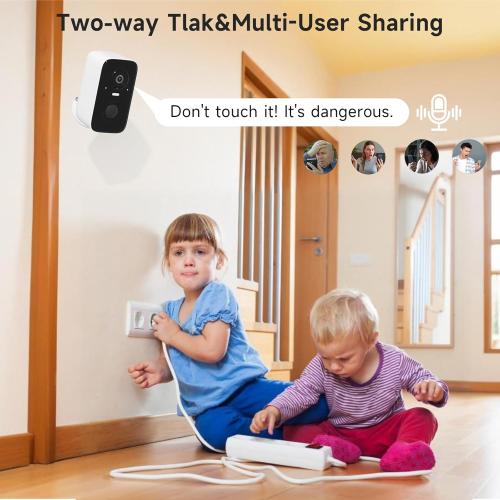 Rraycom Security Cameras Wireless Outdoor, 2Pack Battery Powered AI Motion Detection Siren Alarm Surveillance Camera for Home Security,2K Color Night Vision, 2-Way Talk, Waterproof, Works/Alexa