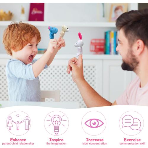 22 pcs Plush Animals Finger Puppet Toys - Mini Plush Figures Toy Assortment for Kids, Soft Hands Finger Puppets Game for Autistic Children, Great Family Parents Talking Story Set