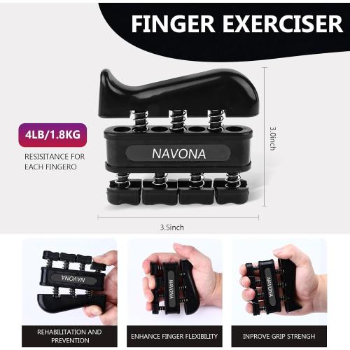 13 PCS Grip Strength Trainer Kit, Hand Gripper Strengthener, Forearm Strengthener, Finger Strengthener, Finger Exerciser, Stress Relief Ball, Forearm Workout Ring for Muscle Building and Injury Recover