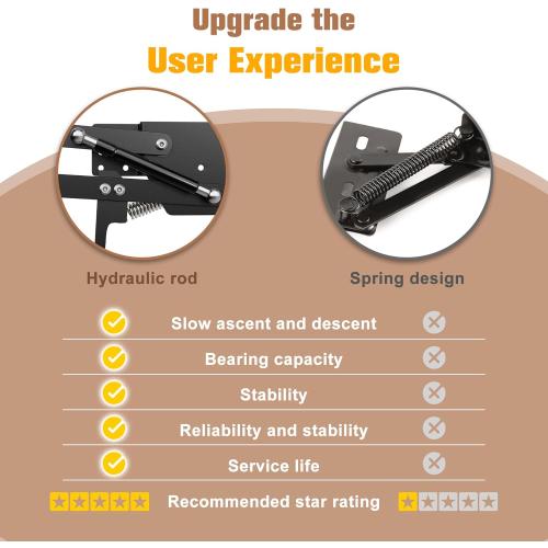 Black 23x12 Mixer Lift for Cabinet, Appliance Lift for Cabinet with Soft-Close Spring-Loaded Locking Mechanism and Mounting Base, Shelf Not Included, Lift Assist for Mixers, Blenders, and More