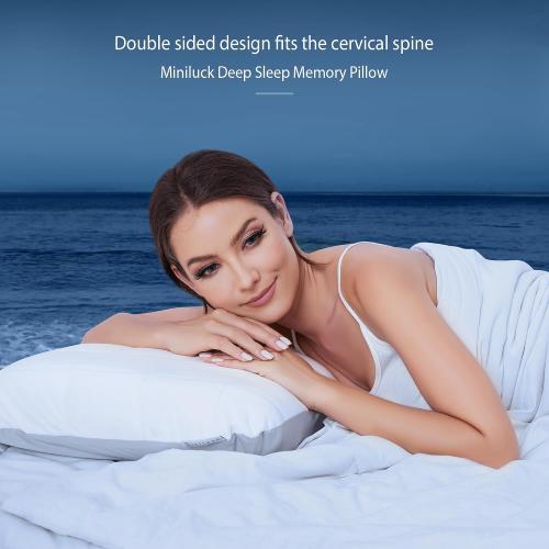 Miniluck Memory Foam Pillow,  0 pressure bonding,  slow rebound,  preventing cervical spondylosis , prevent facial wrinkles. Cooling Pillow with Washable Cover Sleeping Pillows.