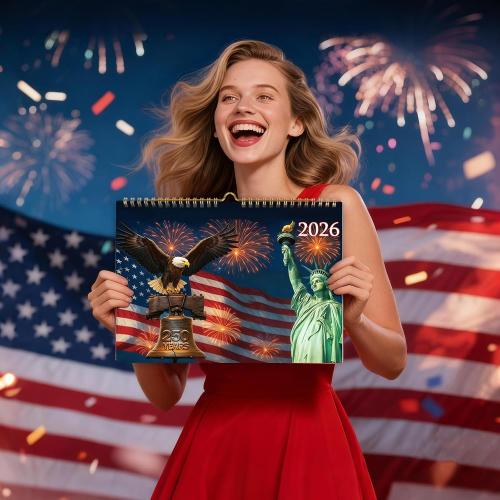 2026 Wall Calendar 12 Month, Wall Calendar 2026 for 250 Anniversary USA, US 250th Anniversary Calendar for Office and Home Planning