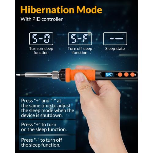 Soldering Iron Kit, 100W High Power Soldering Iron, Fast Heating, Digital Display Temperature Control Accurate 356°F-896°F, Portable Soldering Kit with Protective Cap, Automatic Sleep Mode
