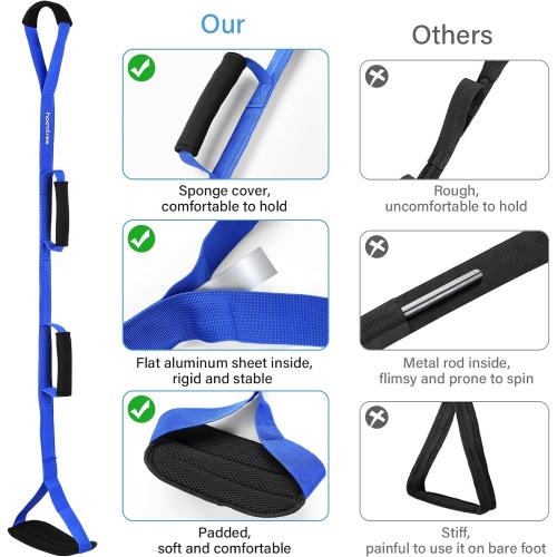 39 Inch Long Leg Lifter Strap with Padded Handgrips and Foot Loop,Rigid Leg Lifter Hip&Knee Replacement Surgery Recovery Kit,Mobility Aids Tool Foot Lifter Easily Get in and Out of Bed,Car,Wheelchair