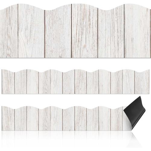 Capoda 24 Pcs Magnetic Borders White Wood Bulletin Board Border Classroom Decorations Magnetic Border Strips Reusable Scalloped Border Trim for Office Whiteboard Chalkboard Back to School Teachers