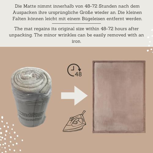 Hakuna Matte CloudSoft Baby Play Mat for Floor 60 x 80 Brown | Coral Velvet high-density foam Rug for Crawling & Cozy Play – Non-Slip, Water-Resistant, Easy-CareTummy Time Mat
