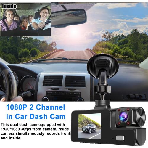 WiFi 1080P Dual Dash Camera for Car Front and Inside Dashcam Car Security Video Recorder,170°Wide Angle Vehicle Cam,WDR,G-Sensor,Loop Recording,Night Vision (WiFi Dual Dash Cam with 32G Card)