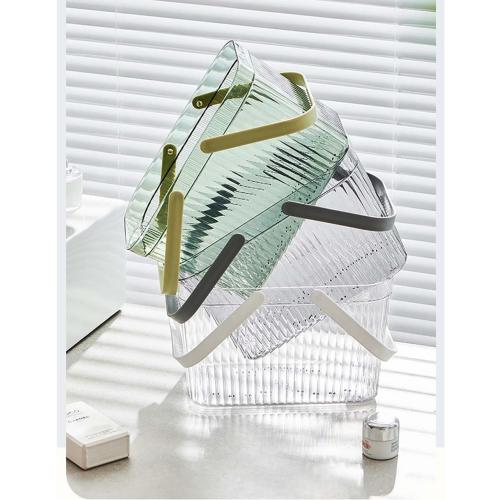 Dorm Storage Organizer, Portable Shower Caddy Plastic, Plastic Shower Caddy Basket Tote For Bathroom College Dorm Acrylic Container for Shower 10.4×6.9×6.7inch,Transparent Green