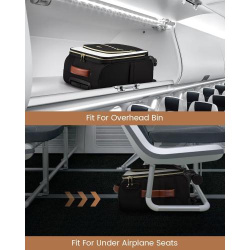 LOVEVOOK Underseat Carry On Luggage With Wheels, 16 Inch Softside Underseat Luggage Spinner, 18x14x8 inches Travel Bag With TSA Lock, Water-Resistant Lightwhight Personal Item for Travel