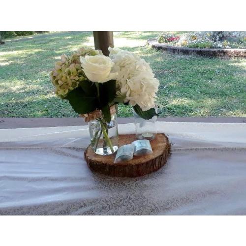 White Lace Printed Transluscent Plastic Cut-to-Fit Table Cover 100Ft x 40 W
