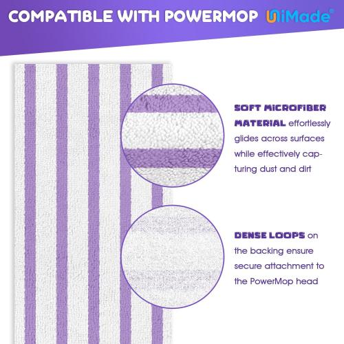 23 Pack Mop Pads Compatible with Swiffer Powermop, Washable Microfiber Pads Replacement for 13 ''-14.5 '' Mops - PowerMops Refills for Most Floor Types