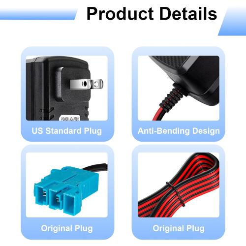 12V Battery Charger for Peg-Perego Ride-On Toys Compatible with John Deere Ground Force Tractor, John Deere Gator XUV Polaris RZR 900 Powered Ride On Car Toys