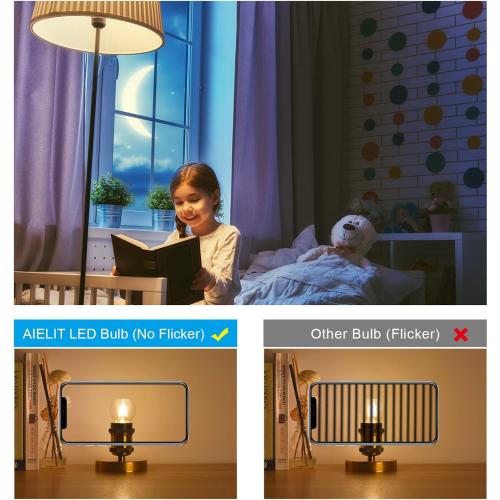 E12 LED Light Bulbs 25-Watt Equivalent (Dimmable), Warm White 2700K, 2W Vintage Clear G15/G50 Globe LED Bulb for Beside Lamp Ceiling Fan Pendant Lights Chandelier Fixture, 200 lm, 8 Pack