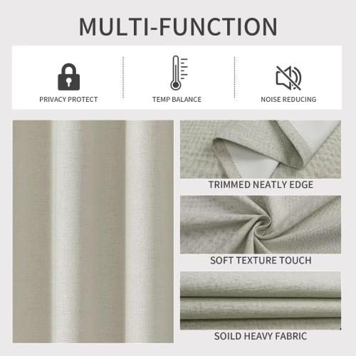 Joydeco Blackout Room Divider Curtains, Extra Wide Light Beige Sliding Door Drapes Living Room Curtains, 1 Panel 100W x 96L Inch Patio Door Drapes for Room Privacy