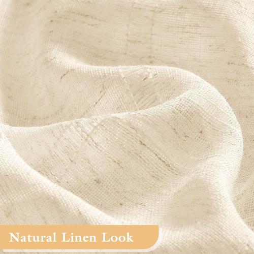 Linen Boho Farmhouse Shower Curtain Set with Tassel, Modern Bohemian French Country Chic Bathroom Shower Curtain Set with PEVA Liner, Cotton Hollow Fabric Shower Curtain,72x72 - Beige/Cream