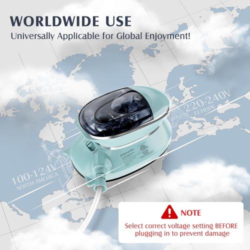 PIOMATIC Travel Iron Mini with Steam for Clothes with Dual Voltage | Portable Mini Ironing Machine with Non-Stick Soleplate, Small Iron for Sewing, Quilting and Handcraft