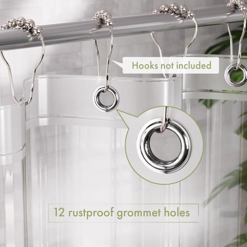 Clear AmazerBath Extra Long Shower Curtain Liner, Clear Shower Curtain Liners 96 Length, 72x96 Plastic Shower Curtain Liner, Cute PEVA Tall Shower Liner, Bathroom Shower Curtain Liners with 3 Magnets