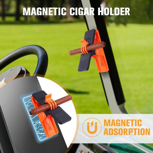 3 Pack Magnetic Cigar Holder For Golf Cart ,Non-Slip Silicone Clip With Magnetic Tape Golf Cart Accessories Cigar Gifts For Golfers