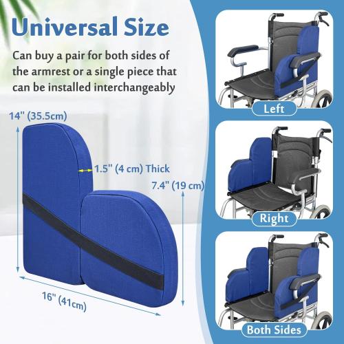 Mybow Lateral Support for Wheelchair Side Guards, Wheelchair Lateral Support Cushion, Contoured Foam Pad for Better Posture Sitting Upright, Wheelchair Side Padding for Elderly (1 Pack)