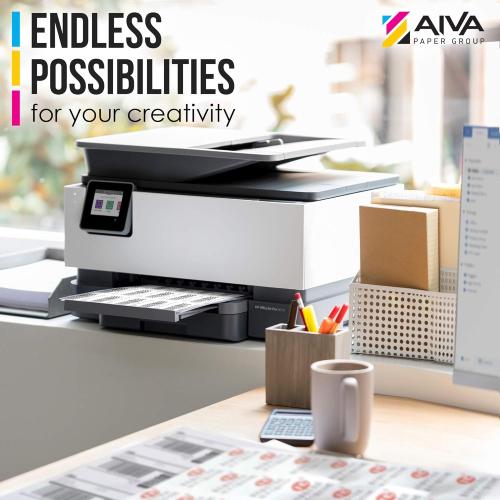 Printable Vinyl Sticker Paper for Laser Printer - Glossy White - 30 Self-Adhesive Sheets - Waterproof Decal Paper - Standard Letter Size 8.5x11