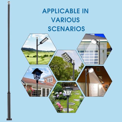 Street Light Pole 13Ft, Outdoor Solar Street Lamp Post with Base,Sub-Assembly of Street Light Poles for Backyard, Street, Patio,Park,Parking,Walkway (4M)