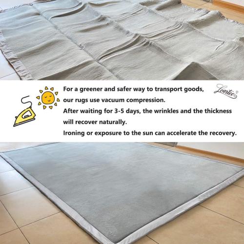 Grey Loartee Nursery Crawling Rug and Play Mat - Velvet Coral for Toddler Exercise