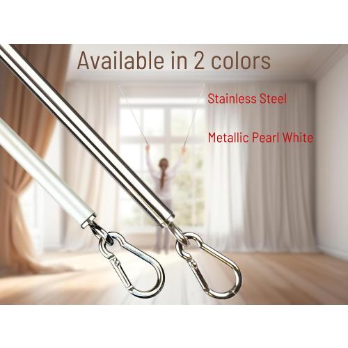 46 inch (4 Pack) Pearl White Iron Curtain Pull Wand - Strong Drapery Pull Rod - Versatile Curtain Wand - Metal Drapery Wand (46in WW 4pk)